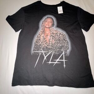 Tyla Graphic T-Shirt Girls XL-14 Black New South‎ African Singer Merch Tee